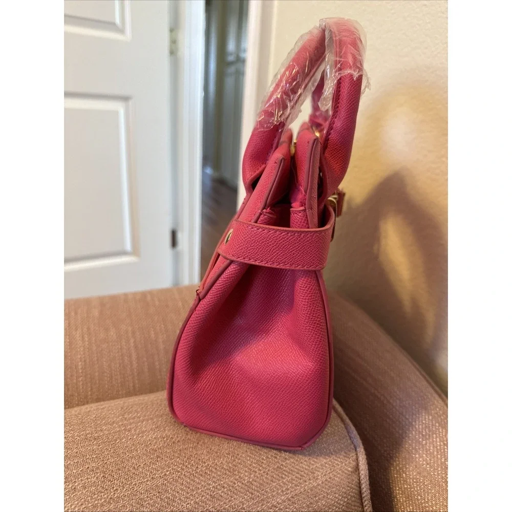 BEBE Orchid Evie Satchel Bag With Shoulder Strap Hot Pink Fuchsia NWT - Picture 2 of 16